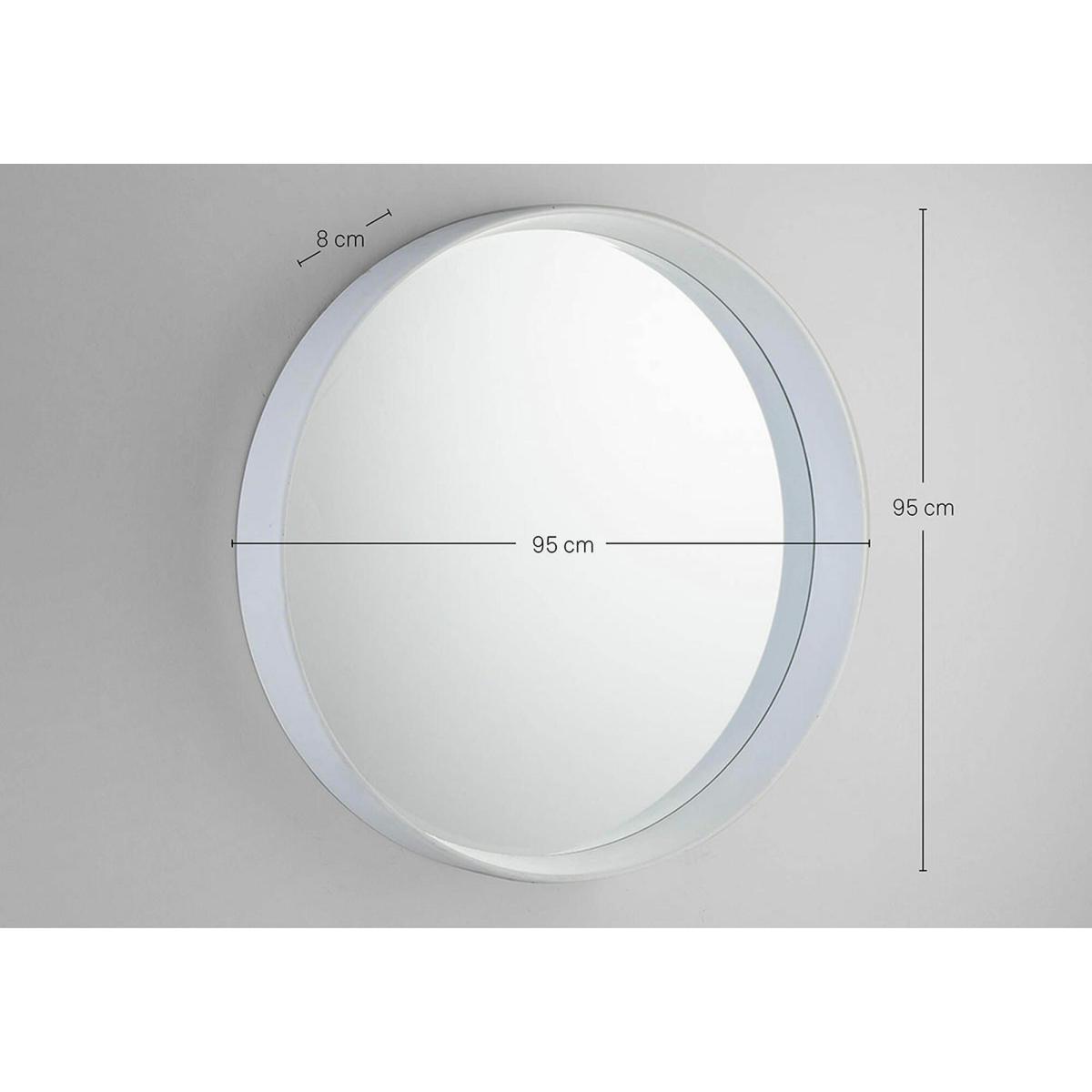 Chad Round Mirror in White – image 4