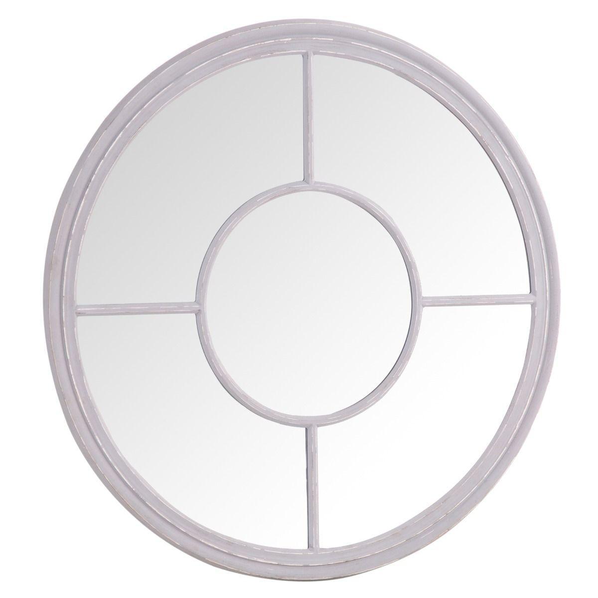 Round Grey Window Mirror 100x100cm – image 2