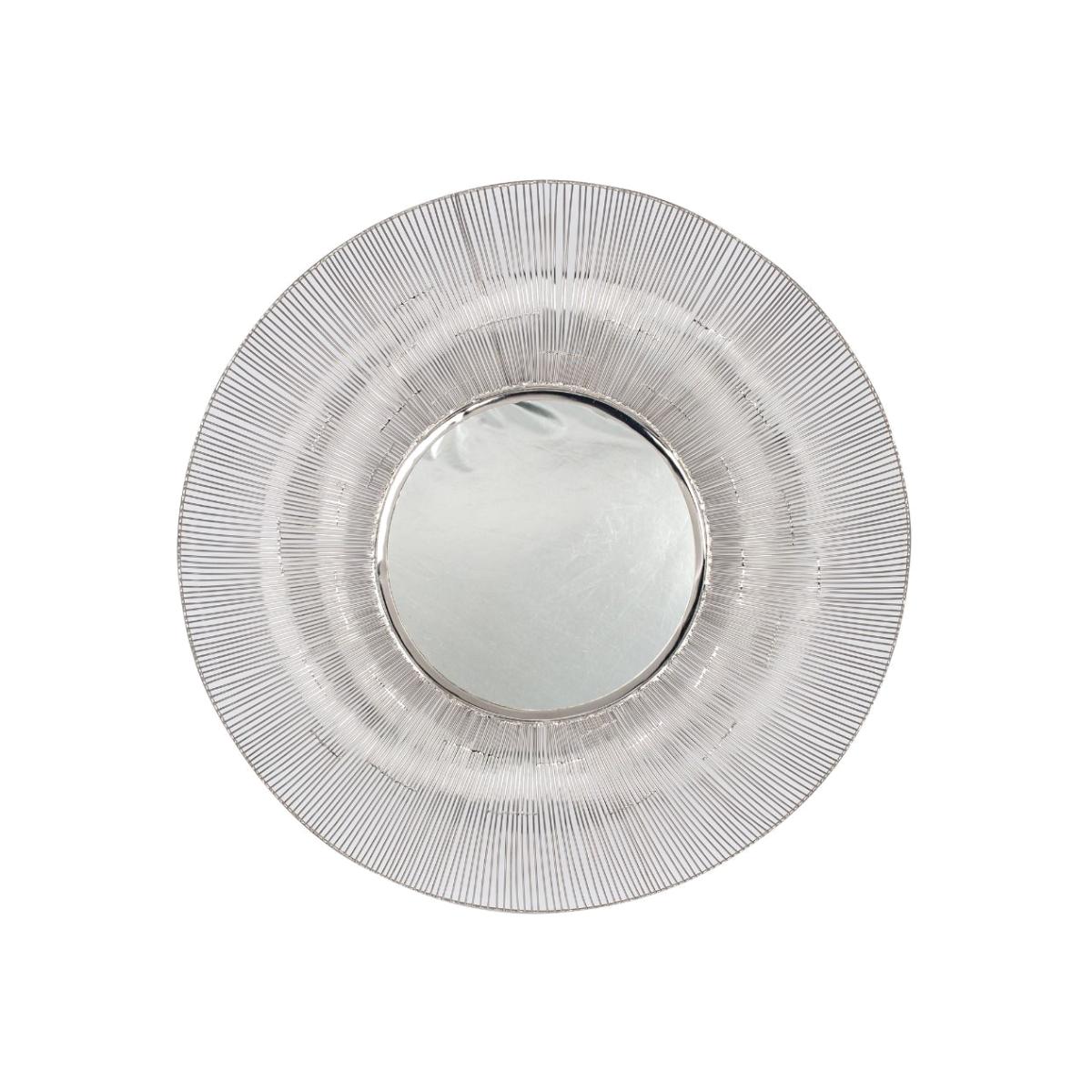Round Wire Silver Wall Mirror – image 1