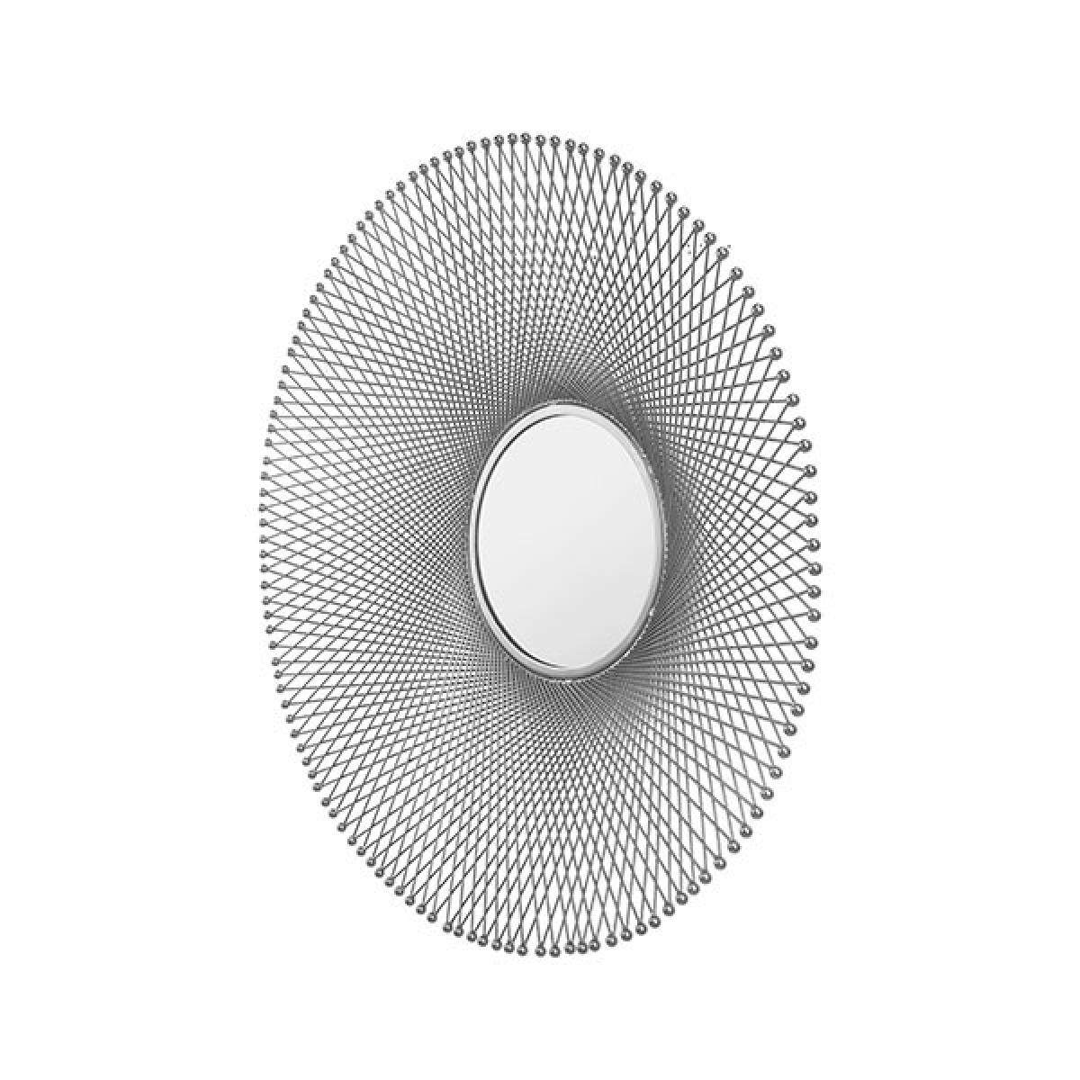 Silver Metal Circular Wall Mirror – image 2