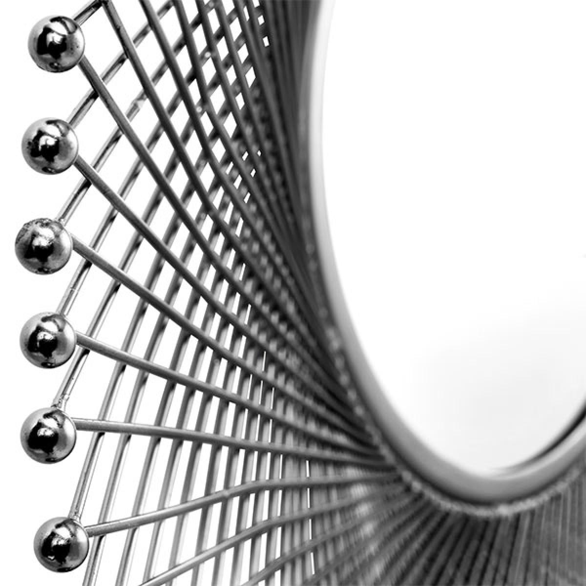 Silver Metal Circular Wall Mirror – image 4