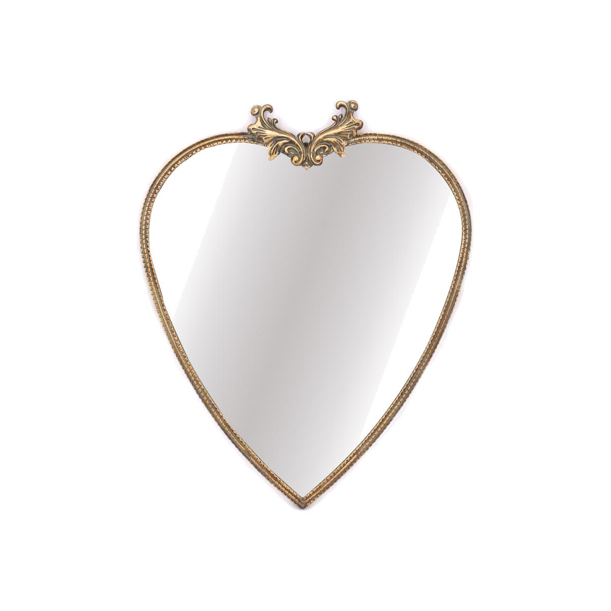 Regal Heart Mirror - Gold