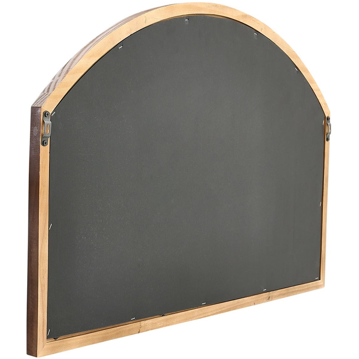 Retro Window Style Arched Glass Wall Mirror With Wooden Frame Hallway Decor - Brown – image 6