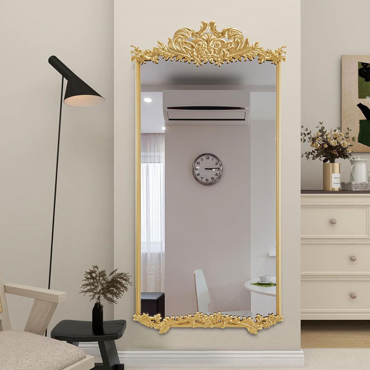 Gold Metal Ornate Full-Length Mirror - Gold – image 2