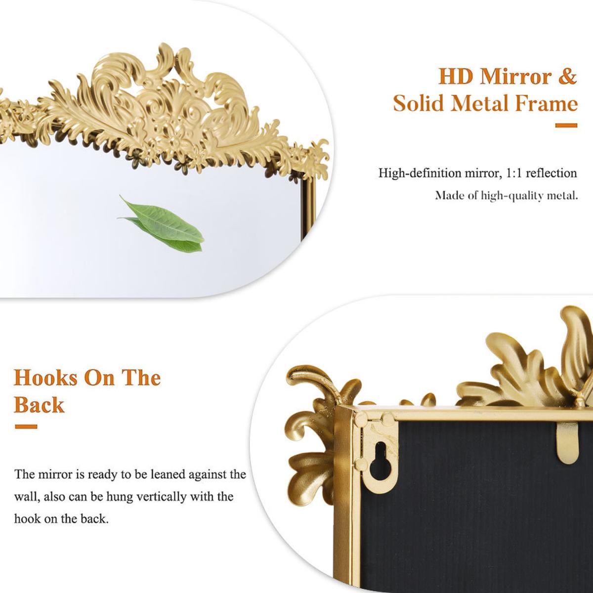 Gold Metal Ornate Full-Length Mirror - Gold – image 6