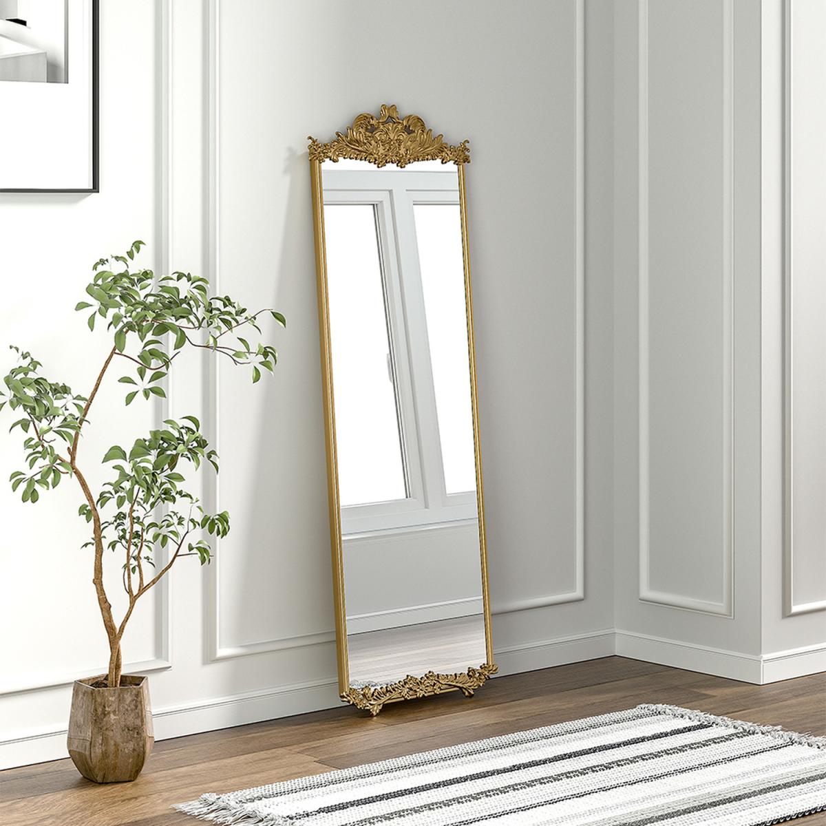 Gold Metal Ornate Full-Length Mirror - Gold – image 7