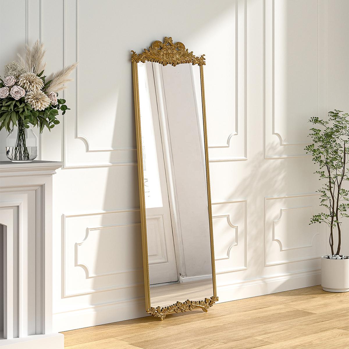 Gold Metal Ornate Full-Length Mirror - Gold – image 8
