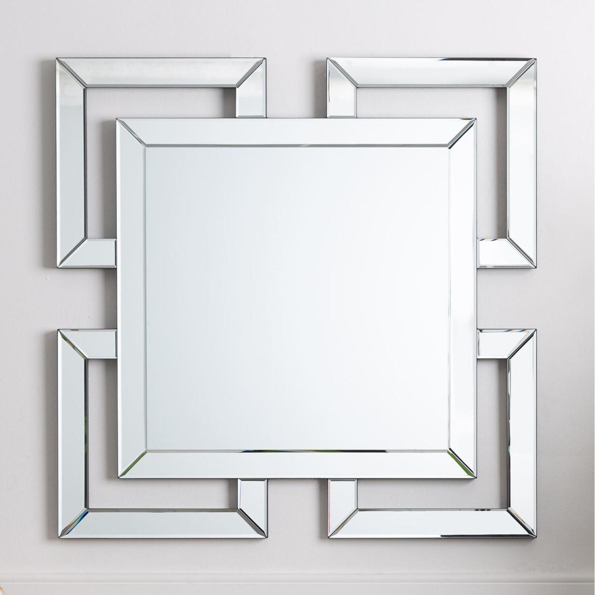 Geo Wall Mirror for Living Room Furniture, Rectangle Wall Mirror In Chrome - Chrome/Silver / 80cm – image 2