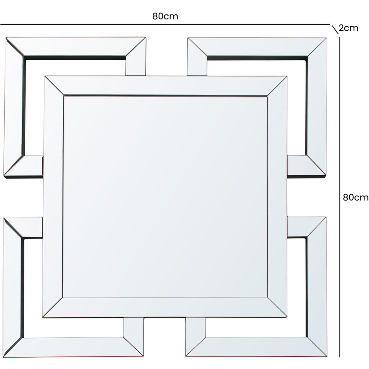 Geo Wall Mirror for Living Room Furniture, Rectangle Wall Mirror In Chrome - Chrome/Silver / 80cm – image 3