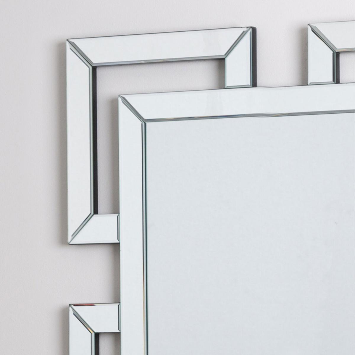 Geo Wall Mirror for Living Room Furniture, Rectangle Wall Mirror In Chrome - Chrome/Silver / 80cm – image 5