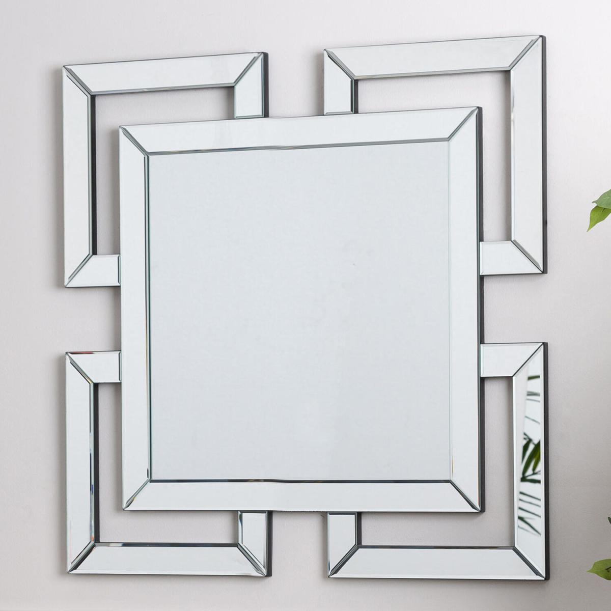 Geo Wall Mirror for Living Room Furniture, Rectangle Wall Mirror In Chrome - Chrome/Silver / 80cm – image 1