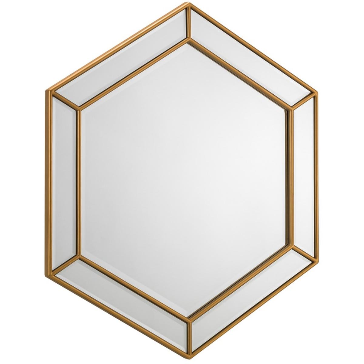 Melody Hexagonal Gold Wall Mirror - Gold – image 2