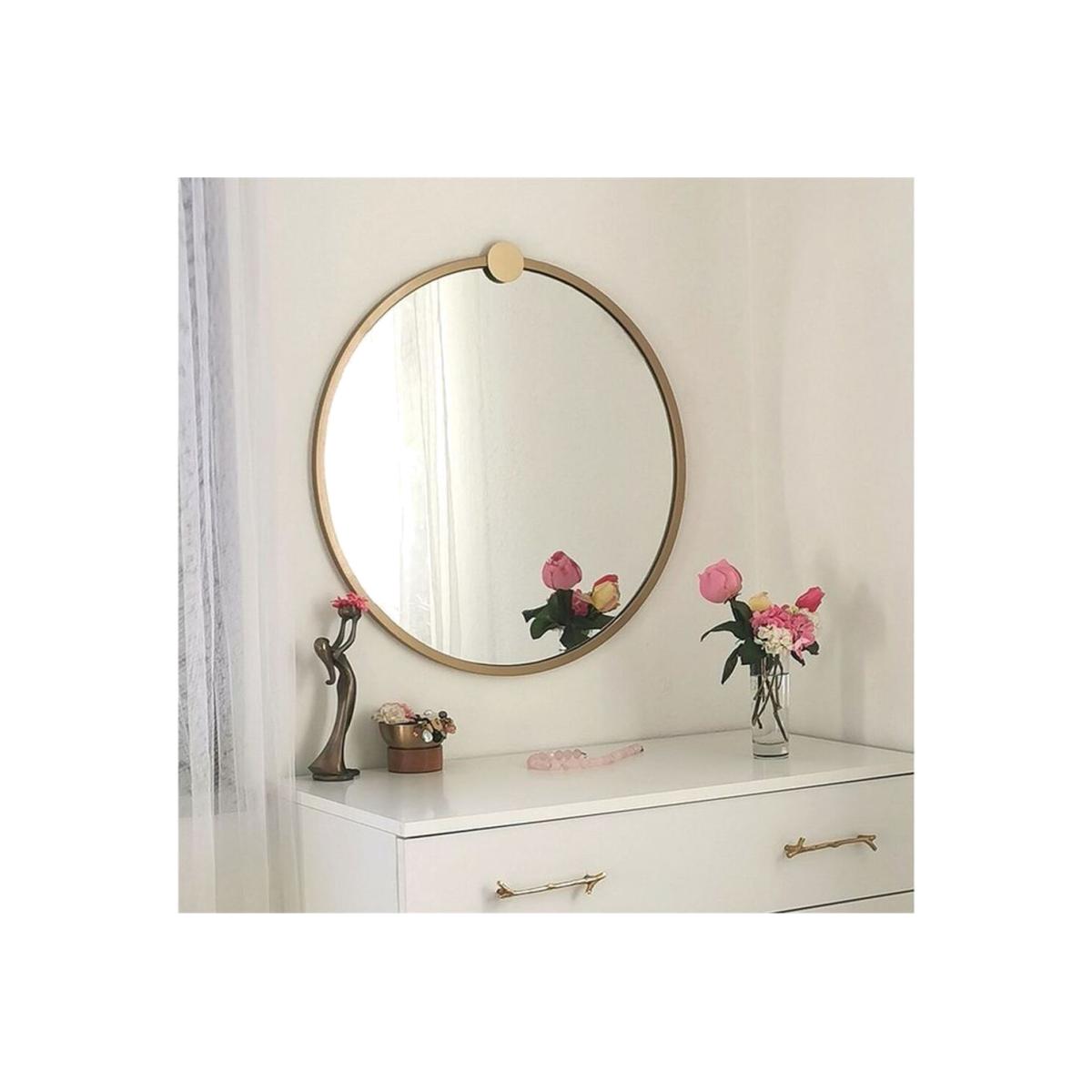 Gold Metal Framed Round Mirror A708 - Mirror