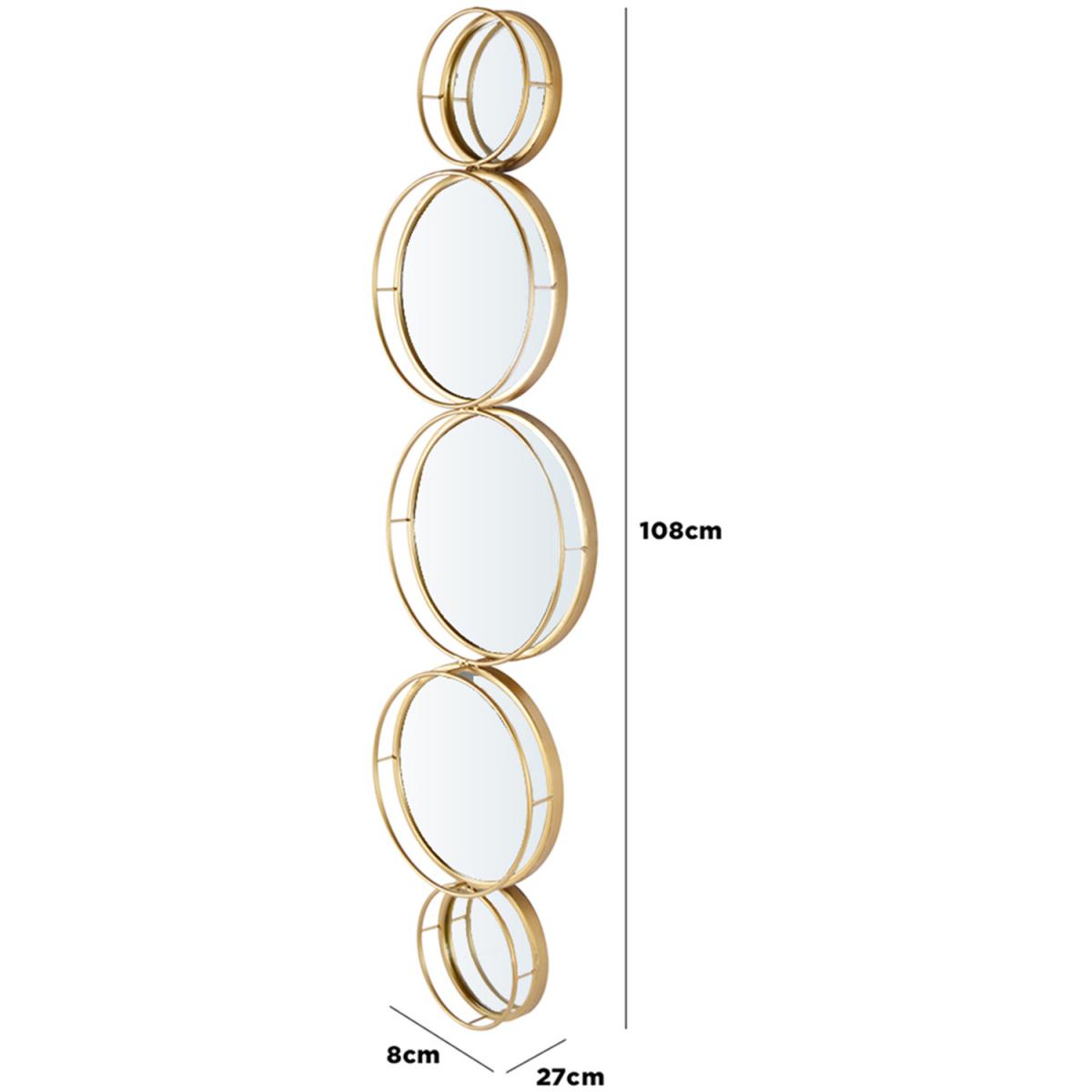 Glass Wall Mirror for Living Room Furniture - Gold – image 2
