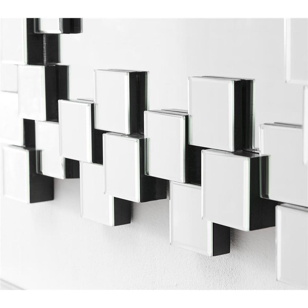 KIARA Rectangular Geometric Mirror - Silver – image 3