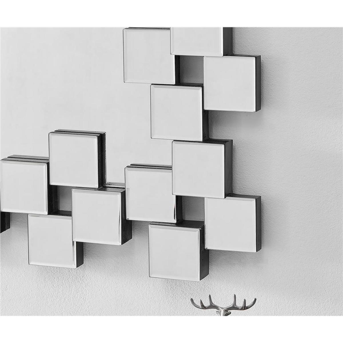 KIARA Rectangular Geometric Mirror - Silver – image 5
