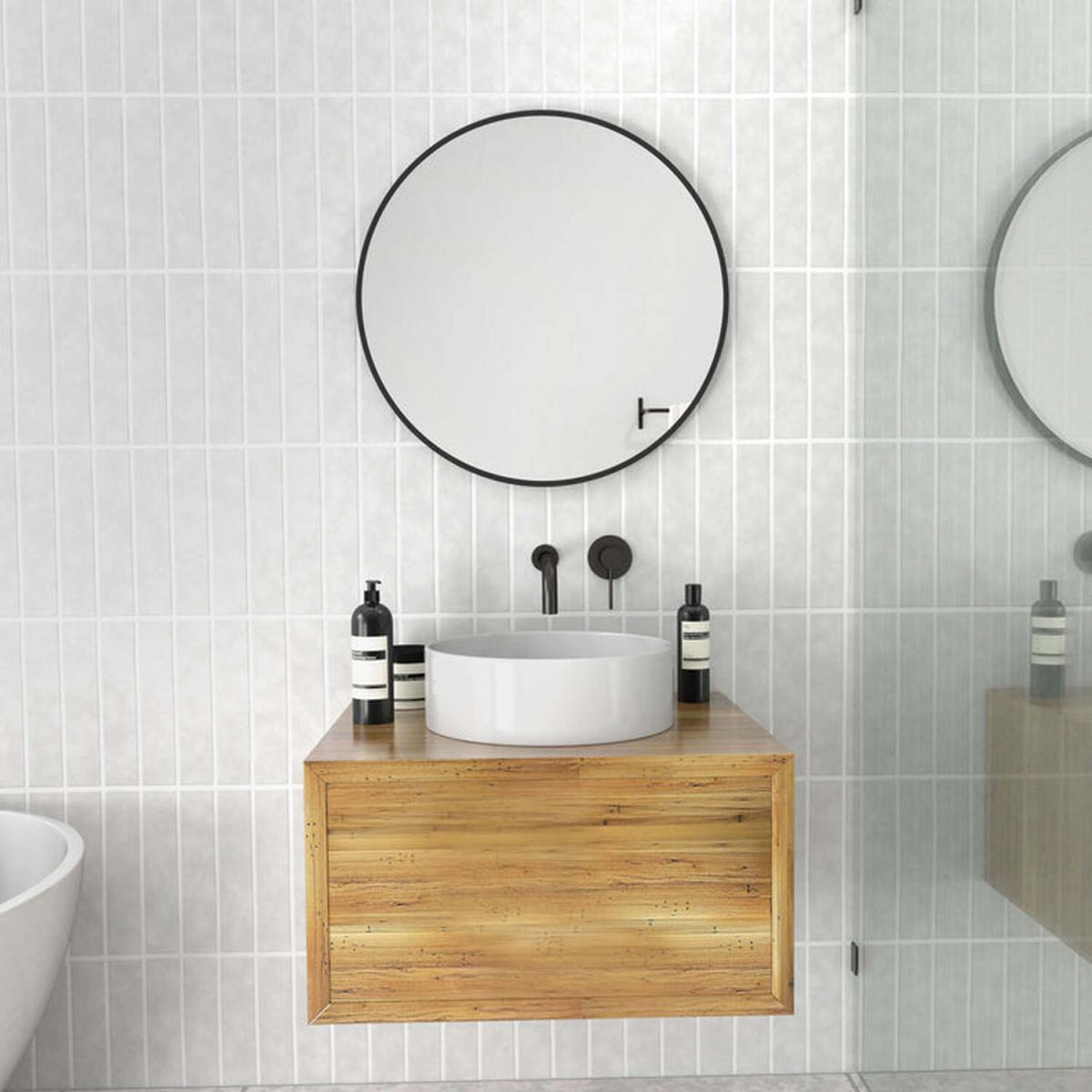Round Black Stainless Steel Framed Mirror - 600mm - Black – image 2