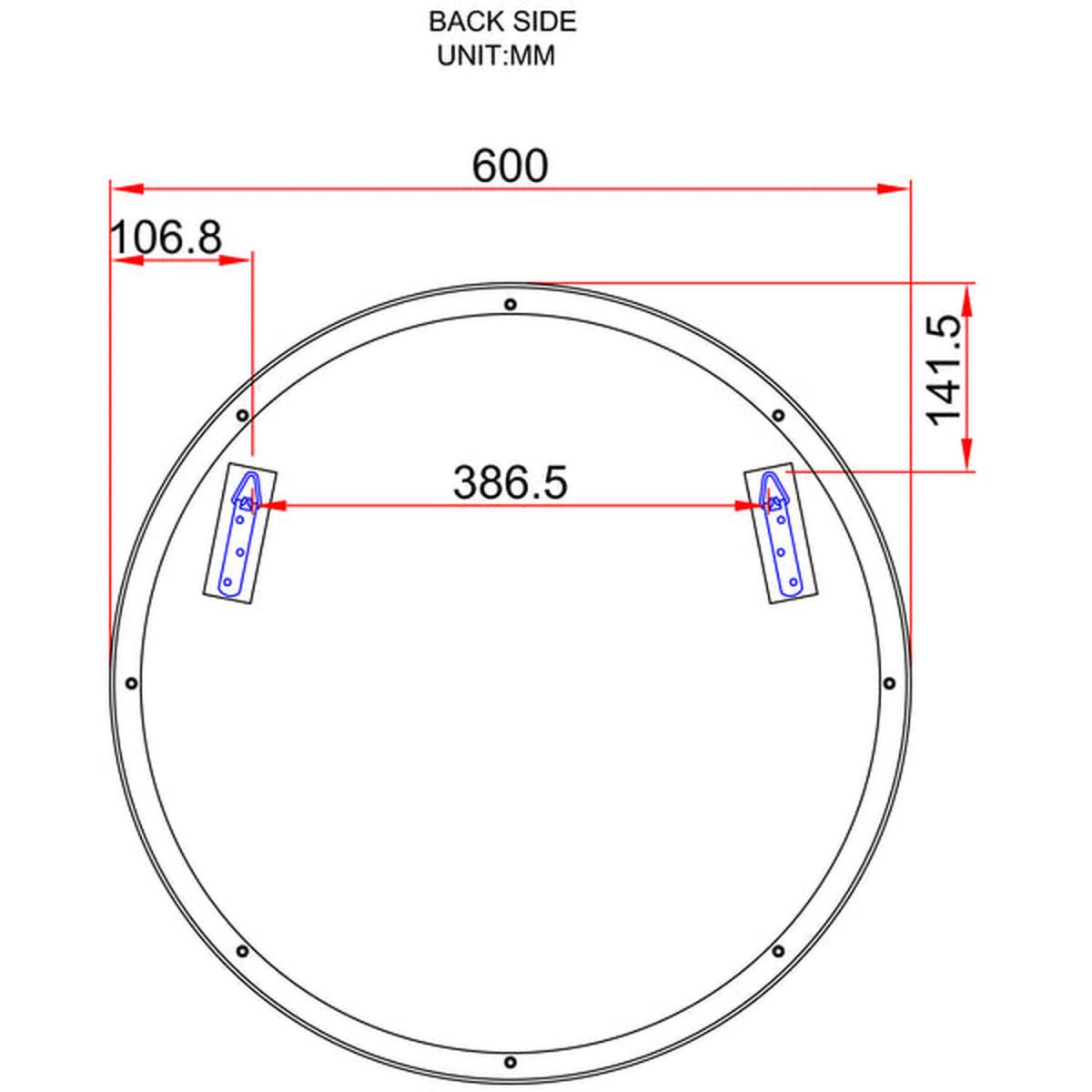 Round Black Stainless Steel Framed Mirror - 600mm - Black – image 4