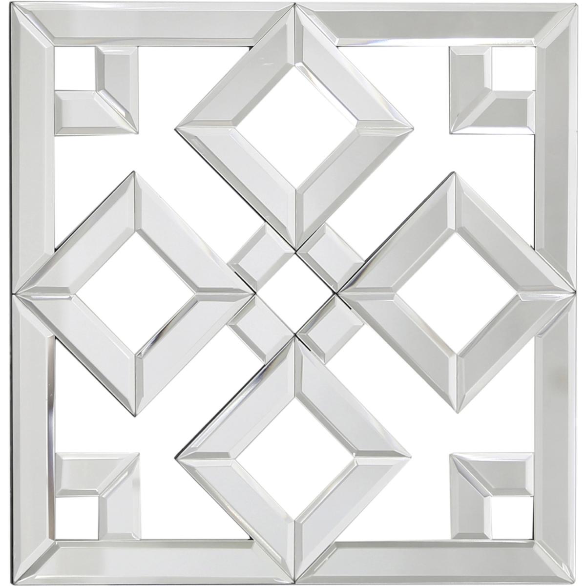 Abstract Accent Wall Mirror - Silver – image 3