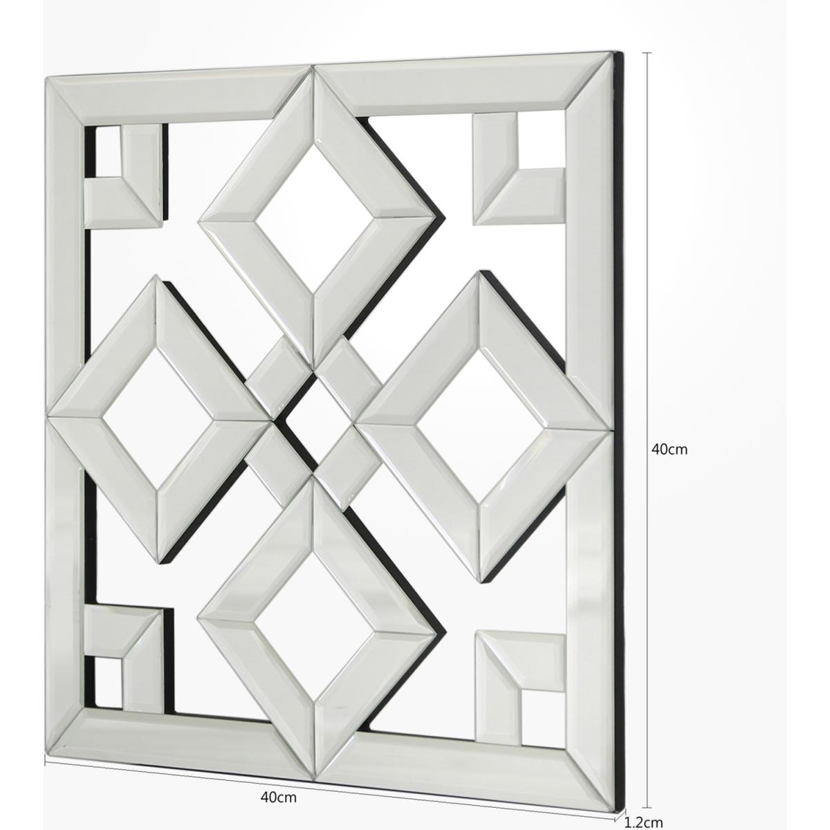 Abstract Accent Wall Mirror - Silver – image 4