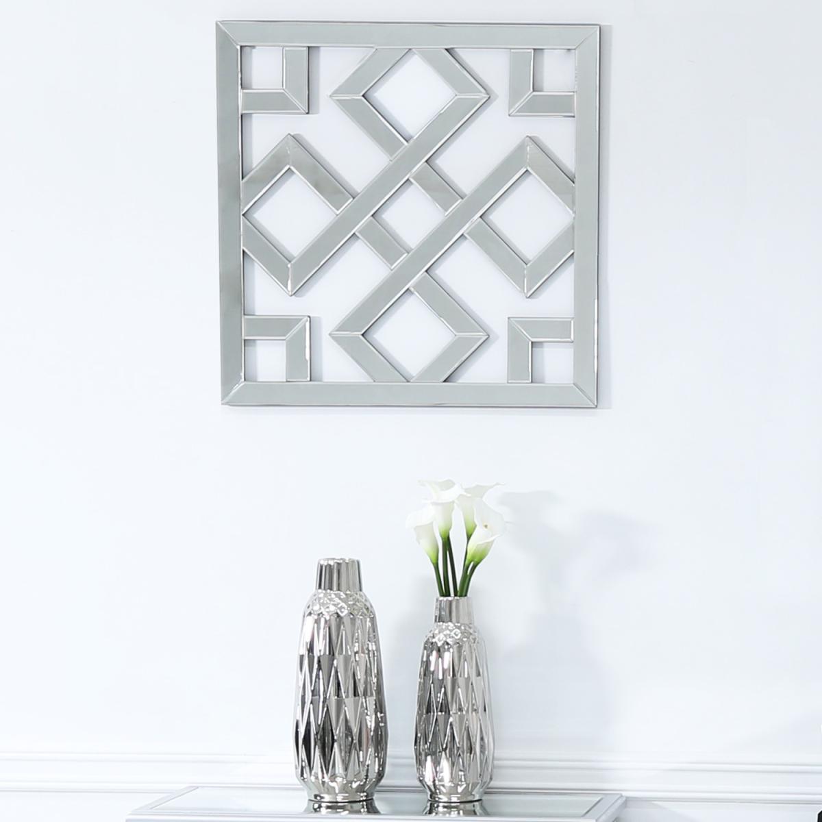 Abstract Accent Wall Mirror - Silver – image 1