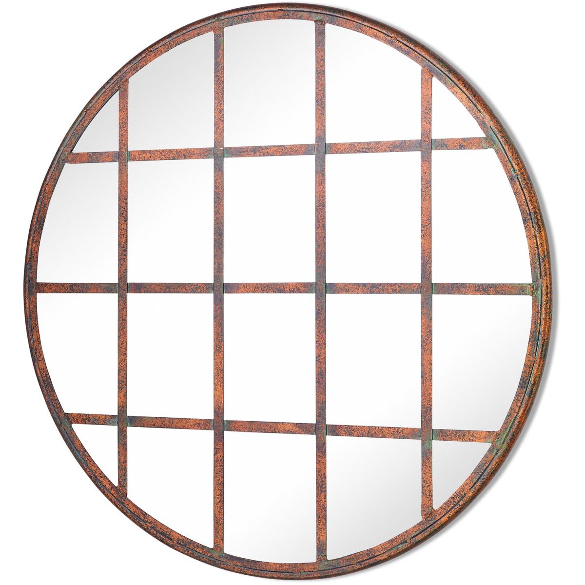 MirrorOutlet Kirkby Metal Round shaped Window Garden Mirror - Bronze – image 2