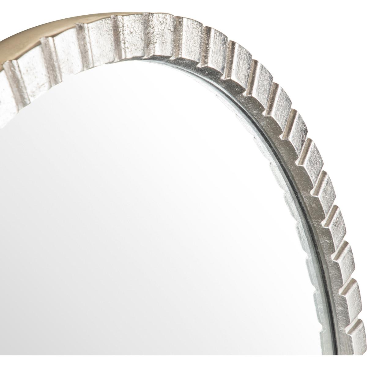 Array Antique Plated Nickel Wall Mirror, Metal Frame, Silver, 60cm Round. - Silver – image 5