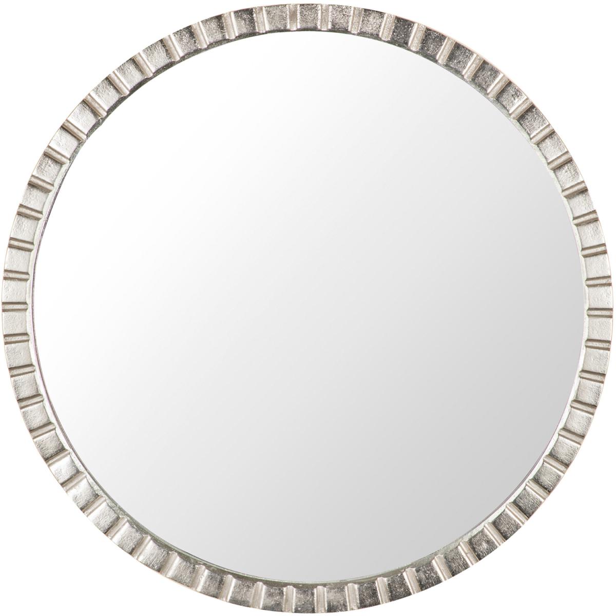 Array Antique Plated Nickel Wall Mirror, Metal Frame, Silver, 60cm Round. - Silver – image 6