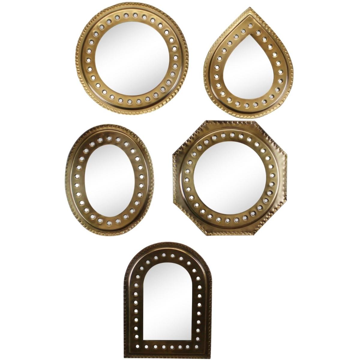 Set of 5 Gold Coloured Decorative Mirrors - Yellow – image 5