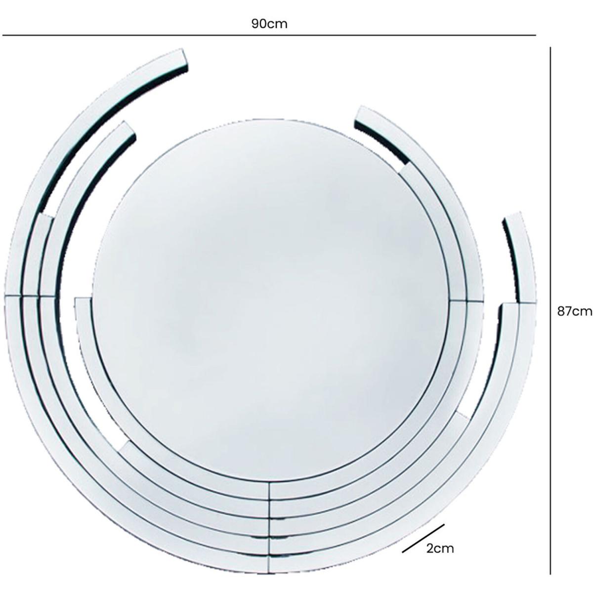 Accent Wall Mirror for Living Room Furniture, Round Wall Mirror In Chrome - Silver Chrome – image 2