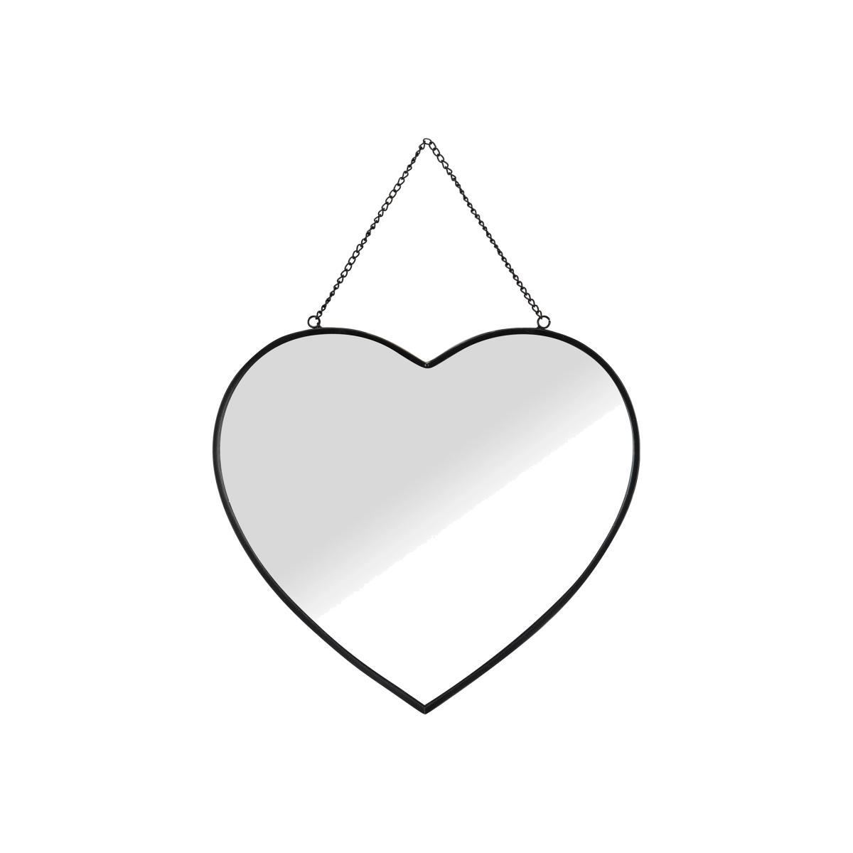Framed Black Heart Mirror – image 1