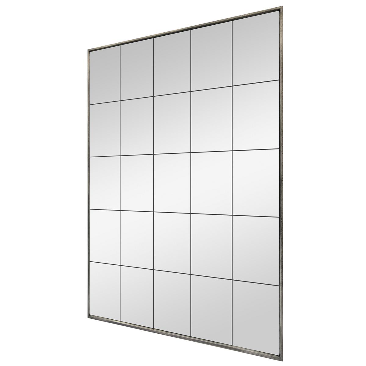 Large Rectangular Window Mirror - Distressed Metal – image 2