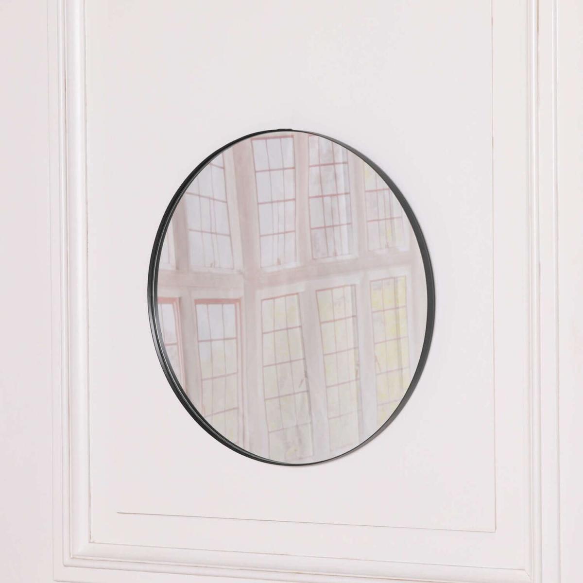 Black Round Wall Mirror Medium Sized - Black – image 2