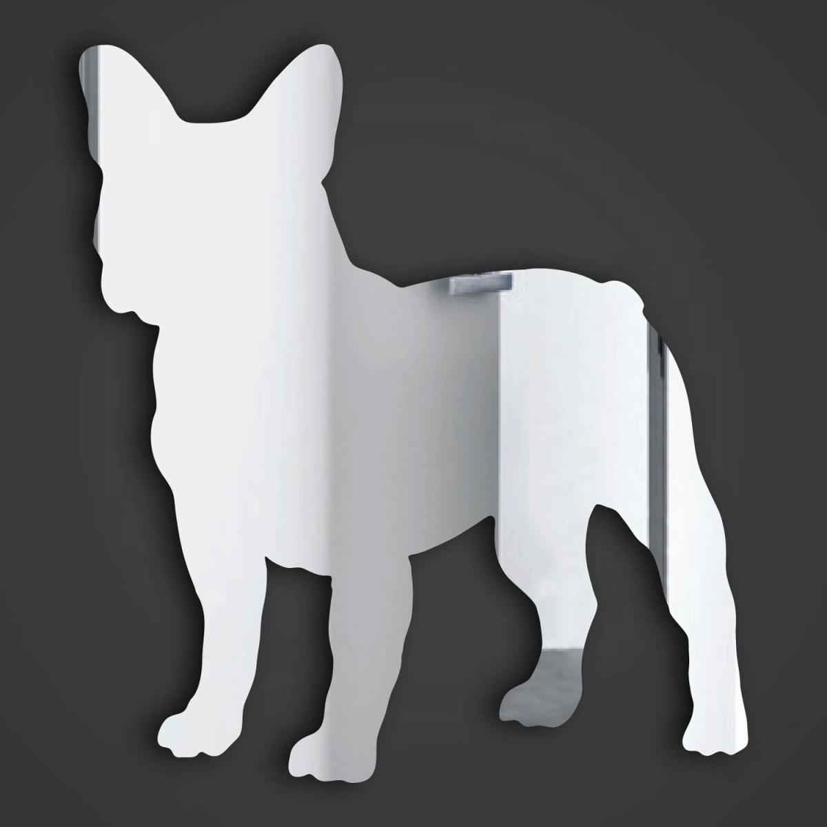 French Bulldog Silver Acrylic Mirror - Silver / 60cm
