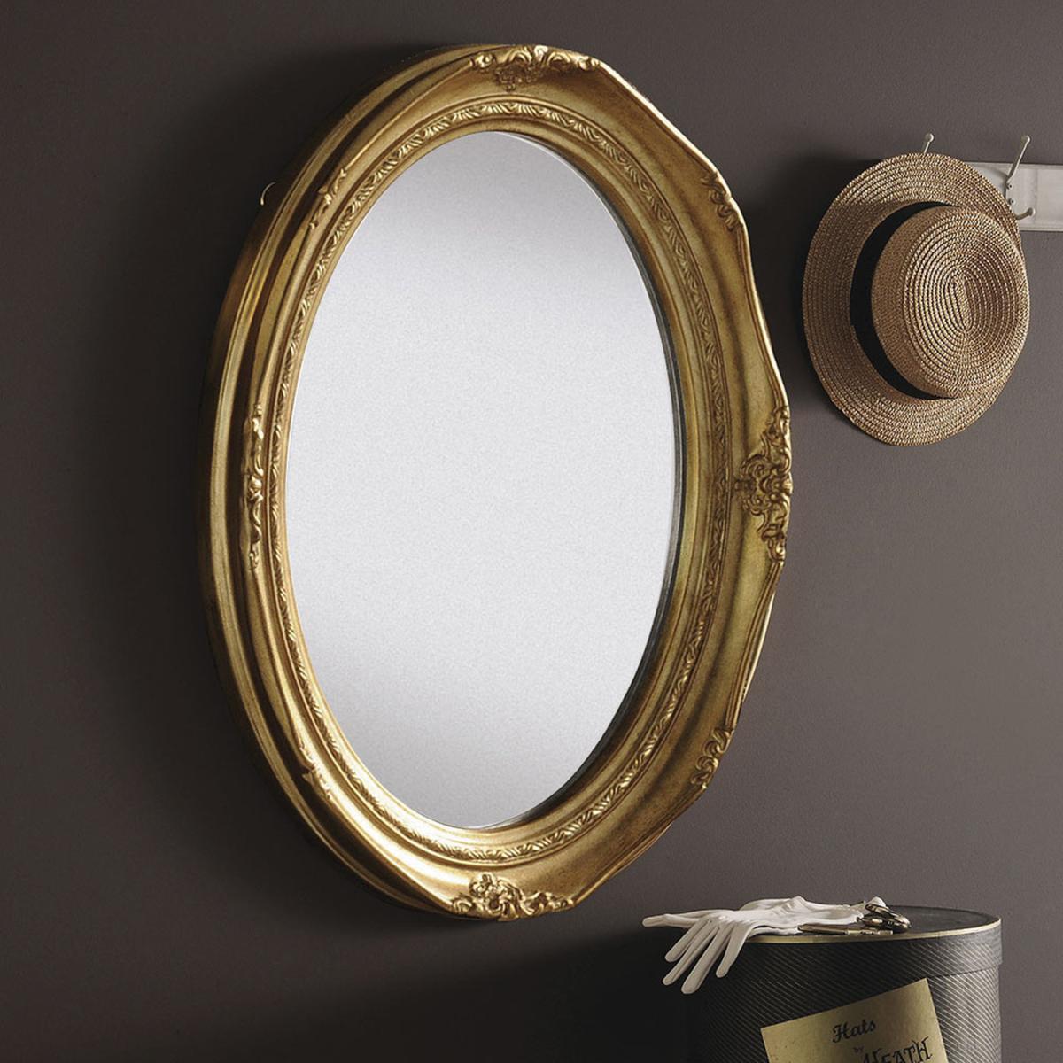 Traditional Oval Mirror Gold 61 x 71cm - Gold
