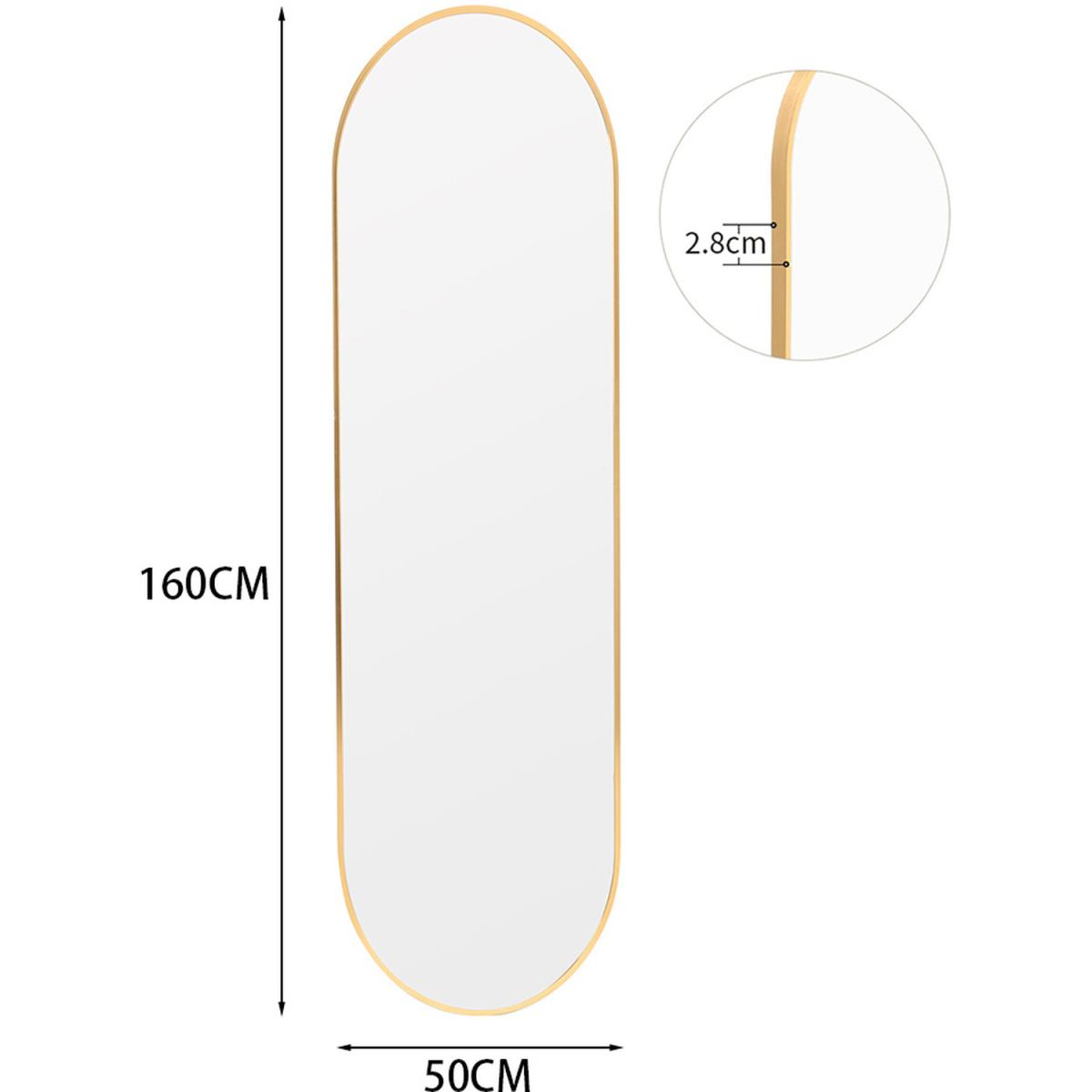 Modern Oval Metal Full Length Wall Mirror - Gold / 7.27kg – image 4