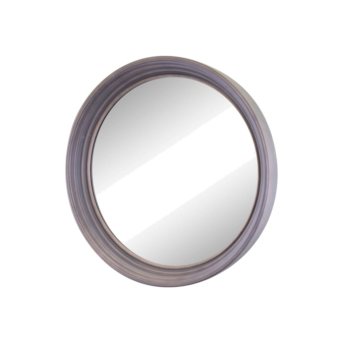 Large Round Grey Deep Edge Wall Mirror - Grey