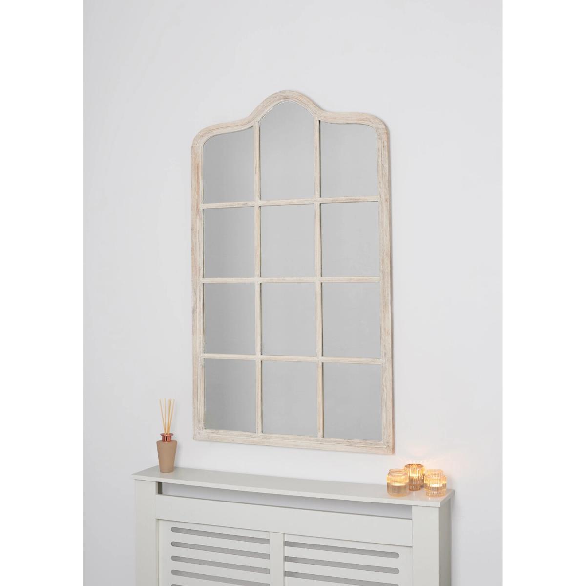 Annalise Wooden Window Mirror - Natural Wood – image 2