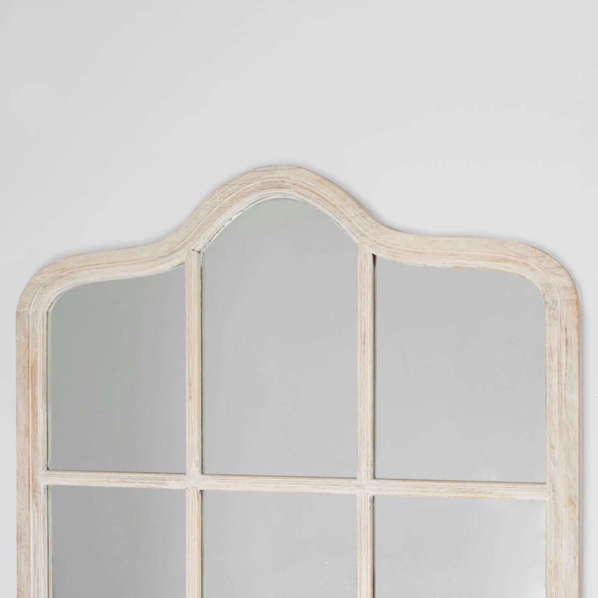 Annalise Wooden Window Mirror - Natural Wood – image 3