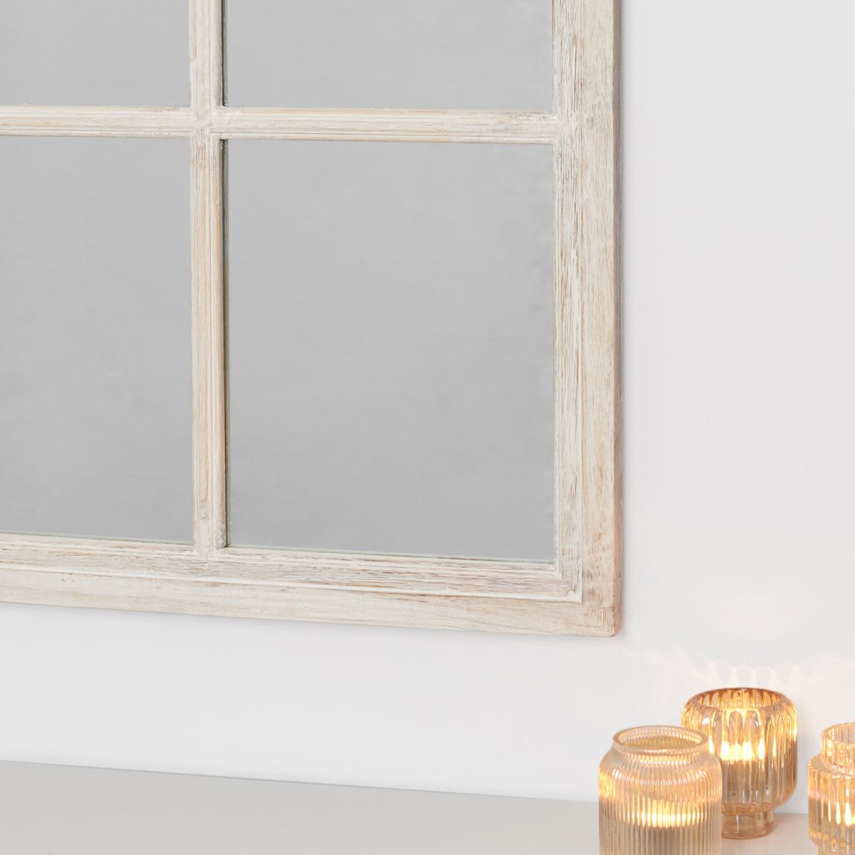 Annalise Wooden Window Mirror - Natural Wood – image 4