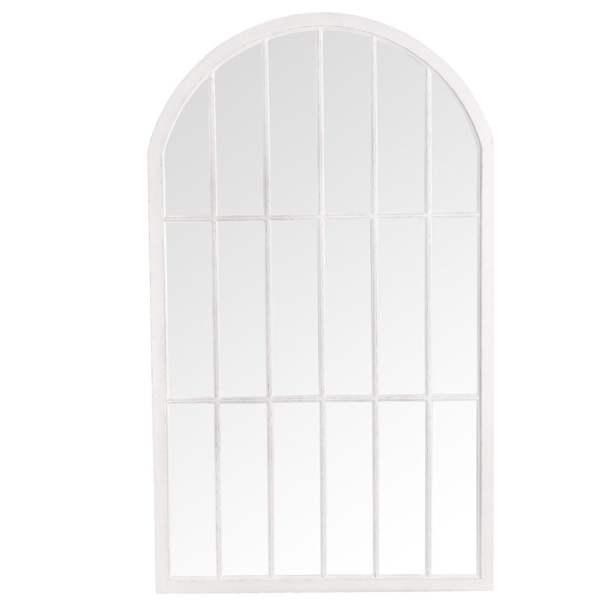 Large Arched Window Mirror - Distressed White – image 2