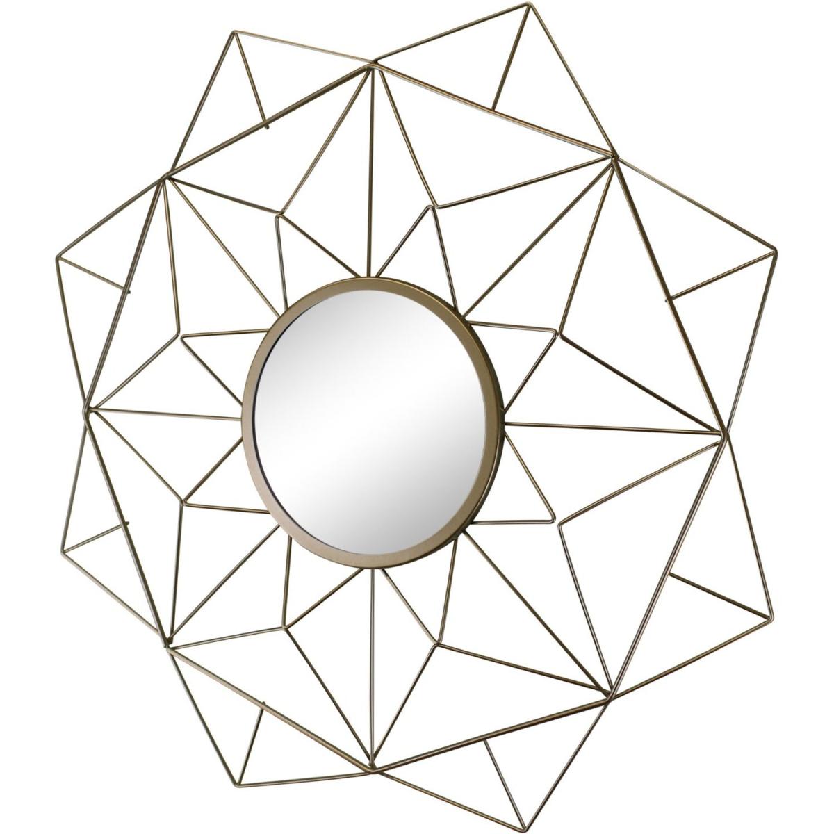 Gold Wire Geometric Design Mirror - Yellow – image 2