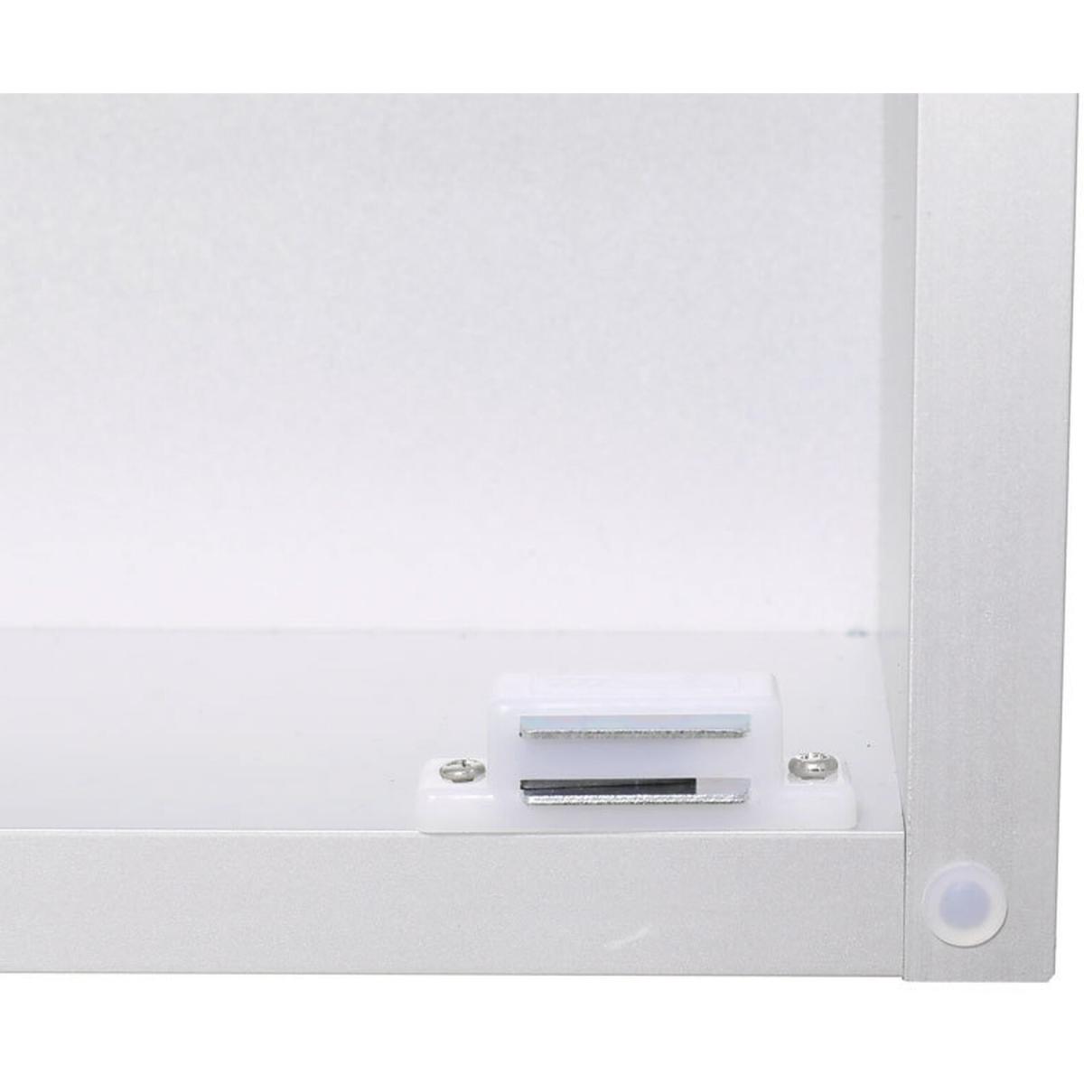 Sliding Door LED Bathroom Mirror Cabinet Wall Mounted With Storage Shelf - White – image 2