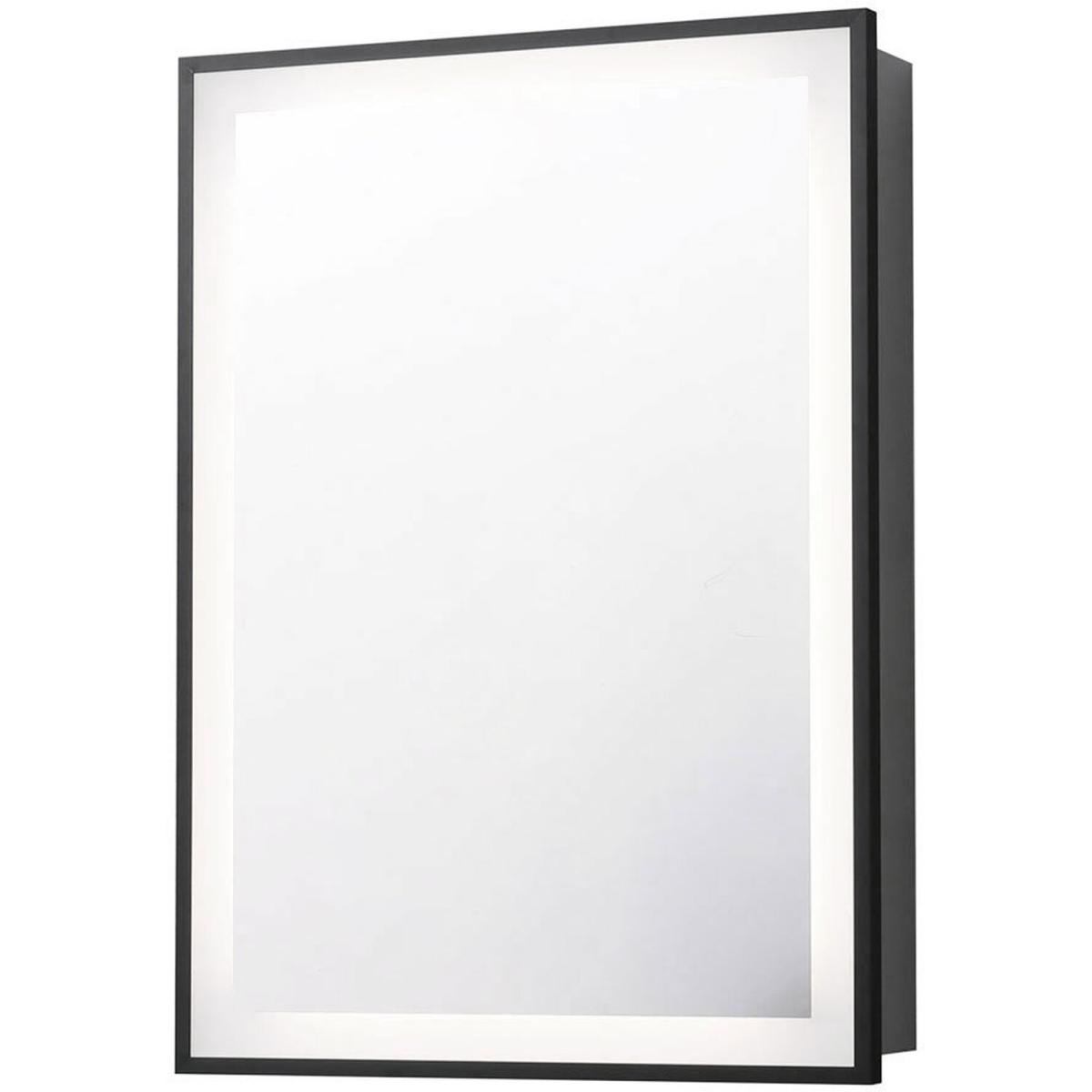 Sliding Door LED Bathroom Mirror Cabinet Wall Mounted With Storage Shelf - White – image 3