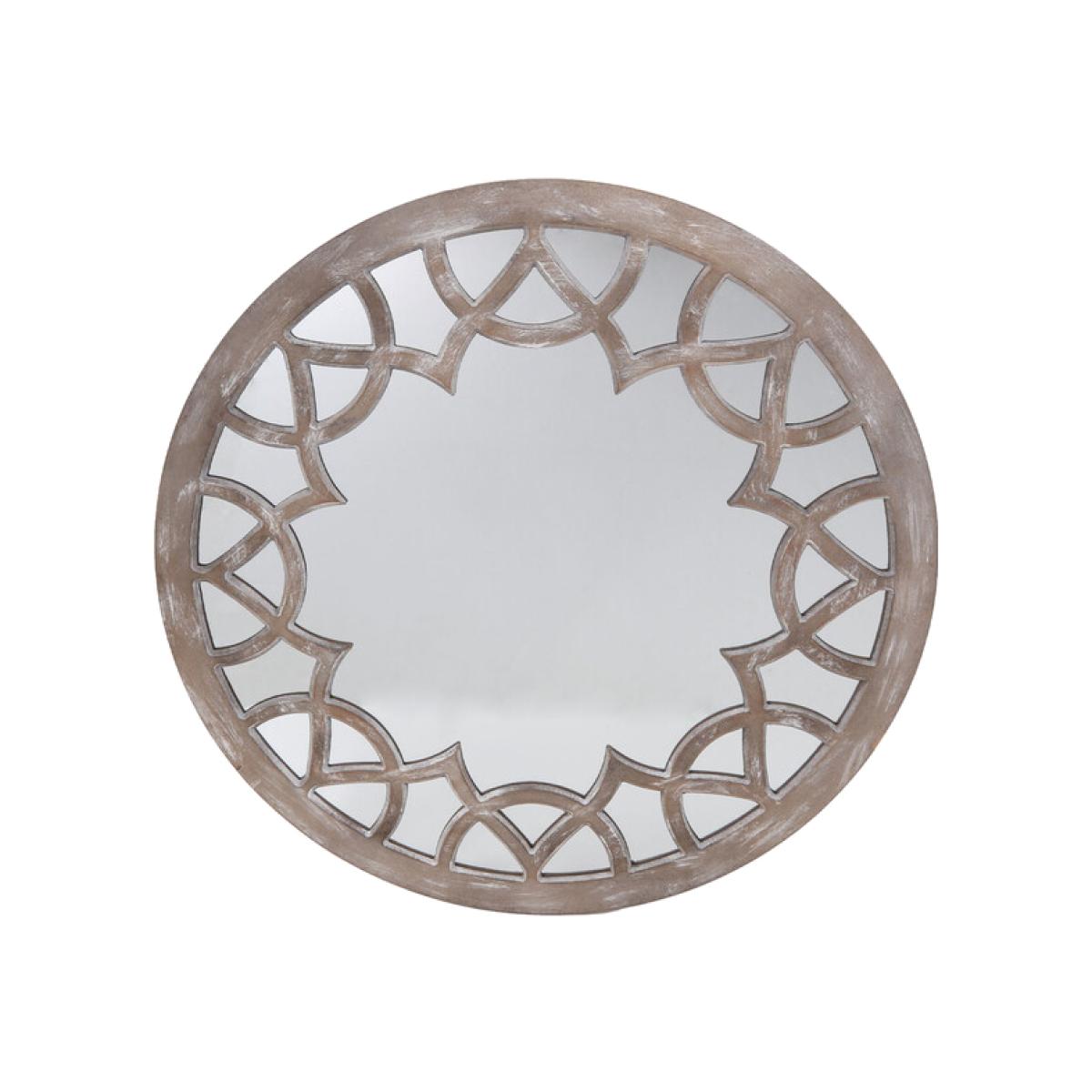 Nala Distressed Round Mirror - Grey – image 1