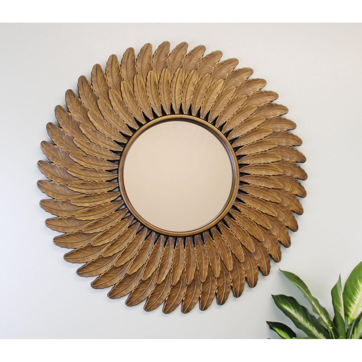 Bronze Effect Feather Frame Mirror - Bronze – image 2