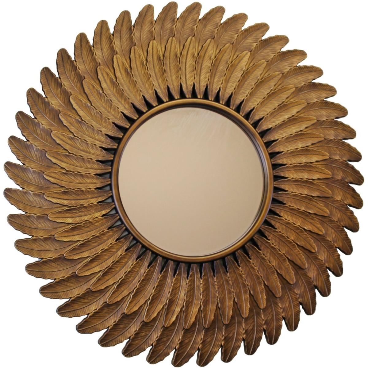 Bronze Effect Feather Frame Mirror - Bronze – image 3