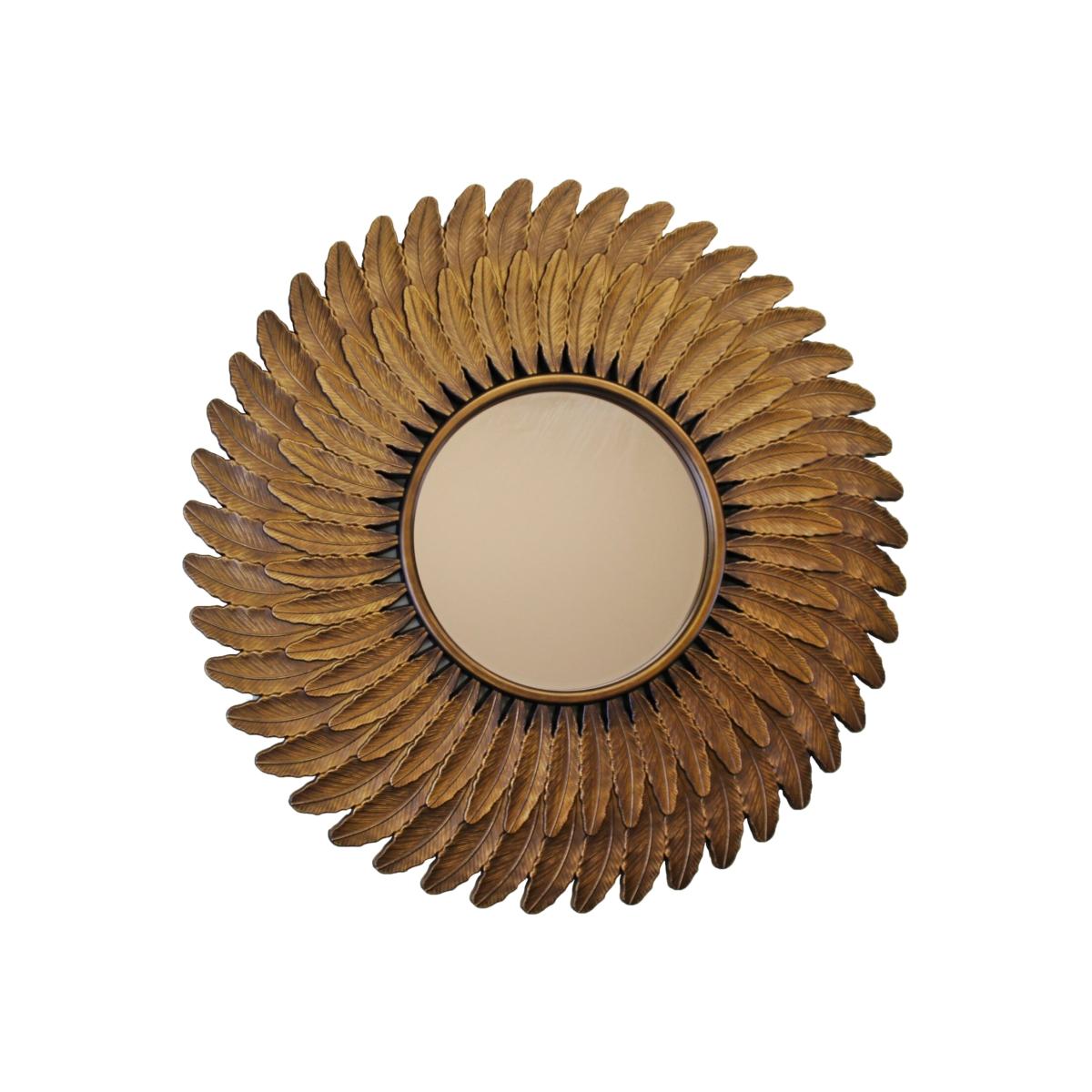 Bronze Effect Feather Frame Mirror - Bronze – image 1