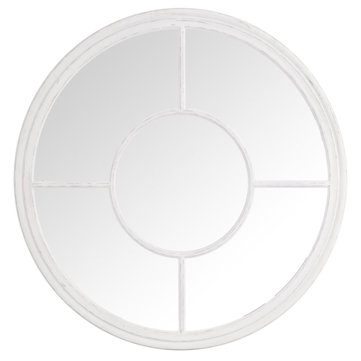 Round Window Mirror - Distressed Grey – image 4