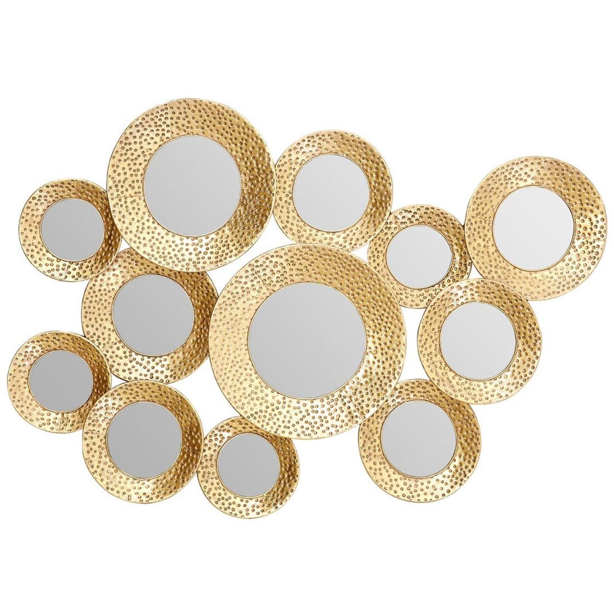 Premier Housewares Marcia Hammered Gold Wall Mirror - Yellow – image 2